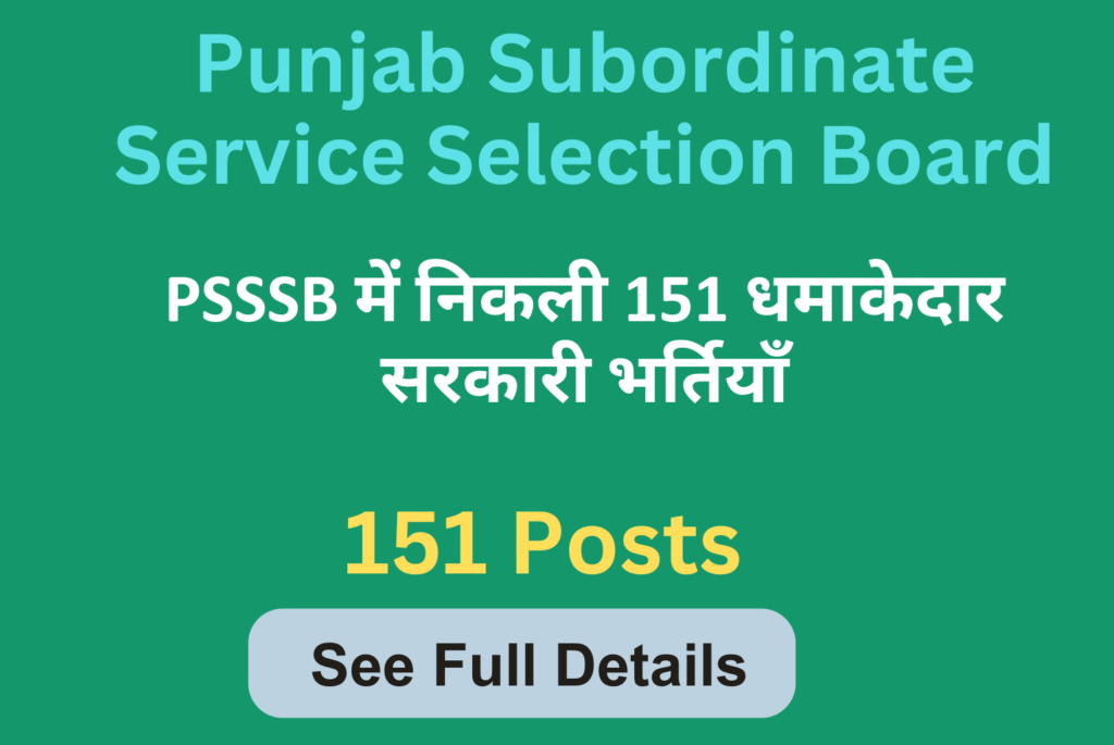PSSSB Recruitment 2025 Out: Apply Now