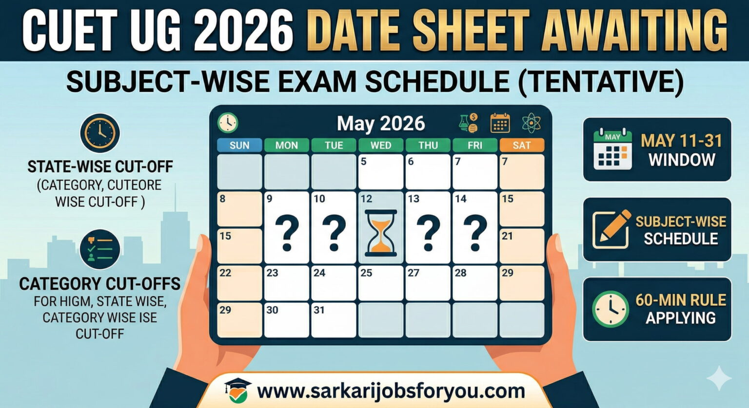 CUET UG 2026 Subject-Wise Exam Date Sheet: Check Tentative Schedule ...