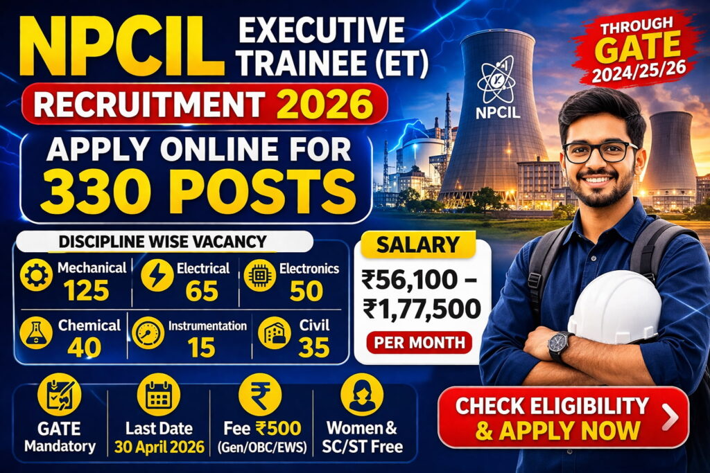 NPCIL Executive Trainee Recruitment 2026